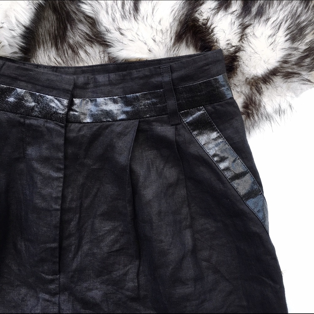 Alexander wang linen tuxedo stripe shorts